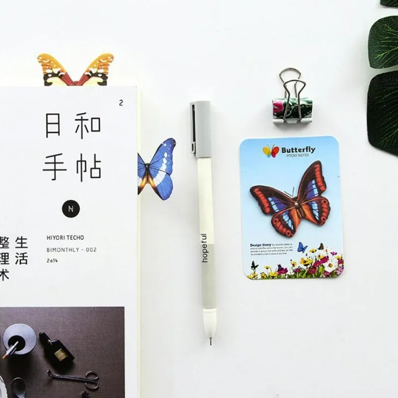 Мини Цветные блокноты Butterly самоклеющиеся заметки канцелярские принадлежности и
