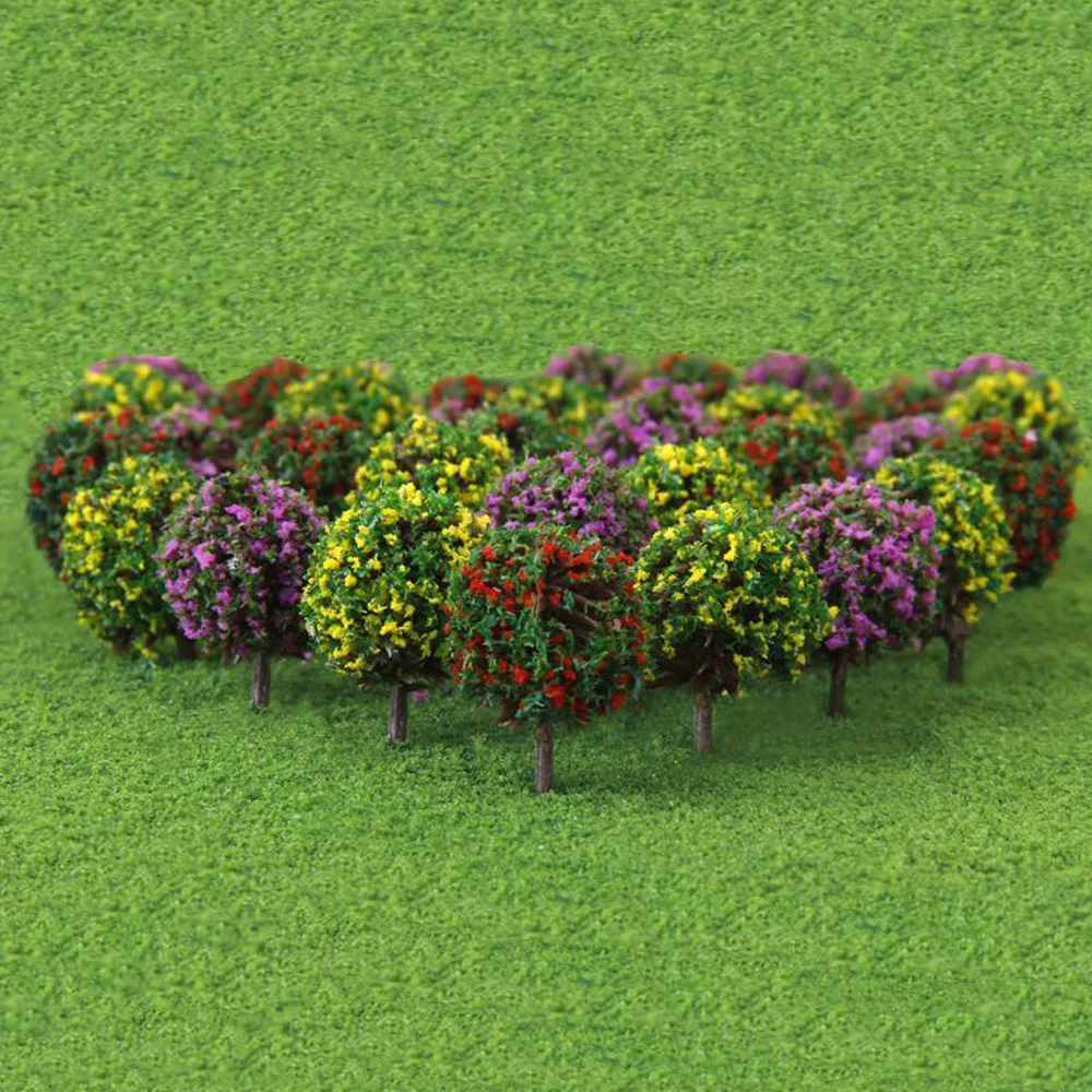 30 шт. модель цветок ёлки 1:100 весы цветок Дерево Модель расположения поезда сад парк декоративный пейзаж 3,5x2 см