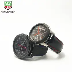 Для samsung Galaxy часы 42/46 мм углеродного волокна Кожаный ремешок с металлической Бабочкой Пряжка для Шестерни S3 классический Frontier полосы