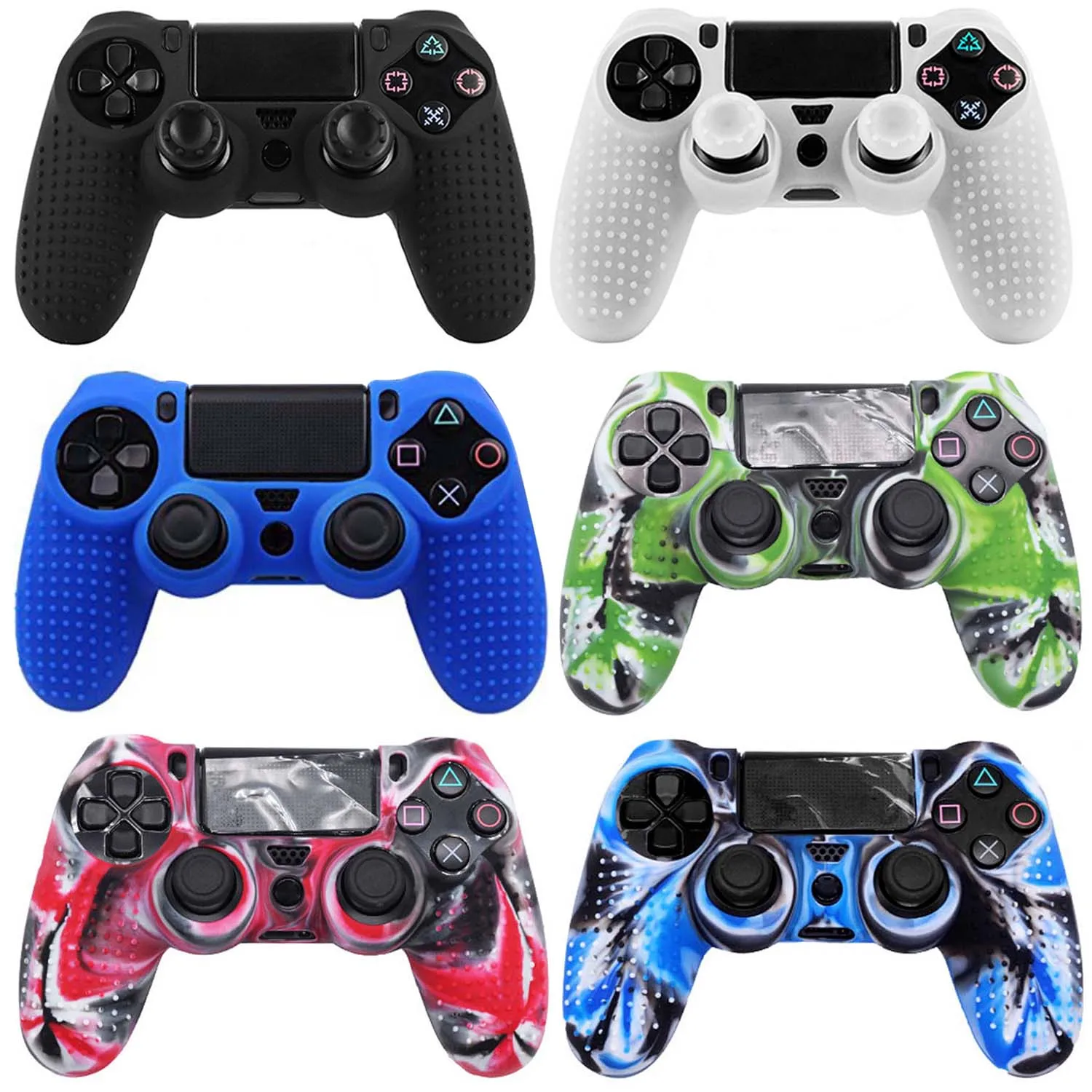 

Bevigac Anti-Slip Dustproof Silicone Protective Case Cover for Sony PlayStation Play Station 4 PS4 Controller Game Accessories