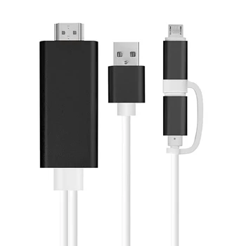 

2 in 1 HDMI Cable for Lightning to HDMI Adapter for Apple iPhone 7 6S Micro USB to HDMI Cable for Samsung TV Digital AV Adapter