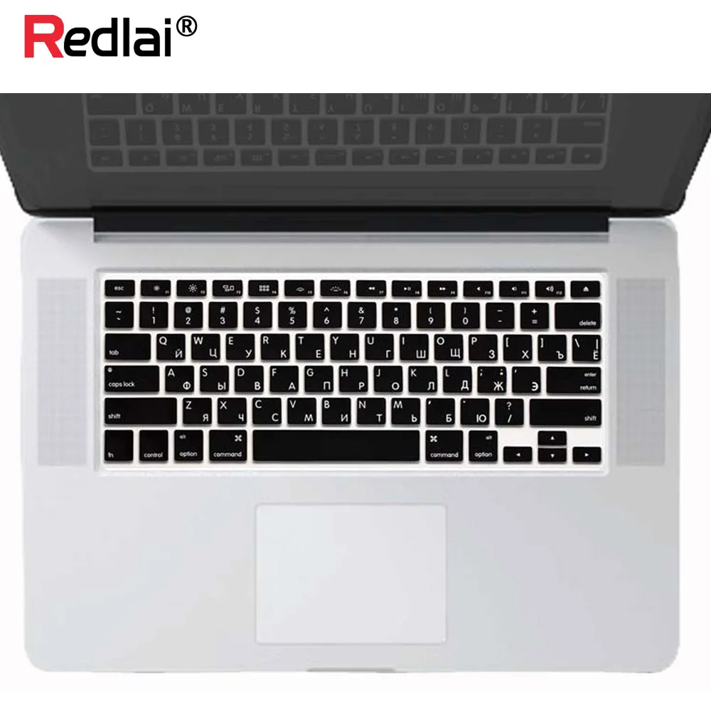 Redlai Translucent US Russian Alphabet Silicone Keyboard Cover For
