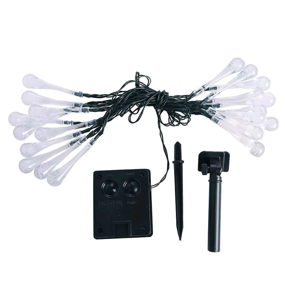 

Premium Quality 4.85M 20 Led Solar Christmas Lights 8 Modes Waterproof Water Drop Solar Fairy String Lights For Garden