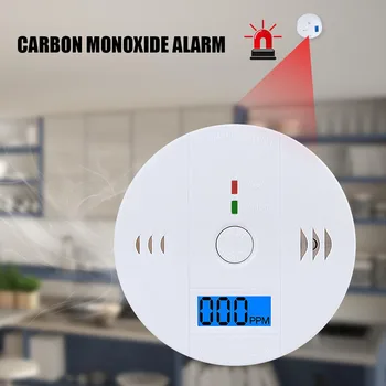 

LCD CO Sensor Warning Alarm Detector Work Alone Siren Sound Independent Carbon Monoxide Poisoning Warning Alarm Detector