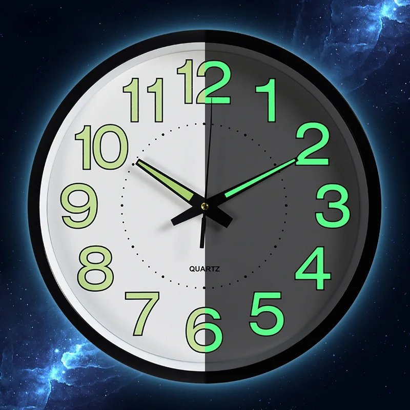 Timelike Светящиеся Настенные часы новые круглые кварцевые часы домашний Декор для спальни Светящиеся в темноте