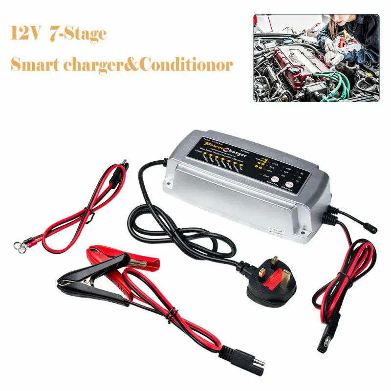 

12V Car Smart Battery Charger Conditioner Lead Acid Battery Motorcycle Boat UK/AU/EU/US Plug