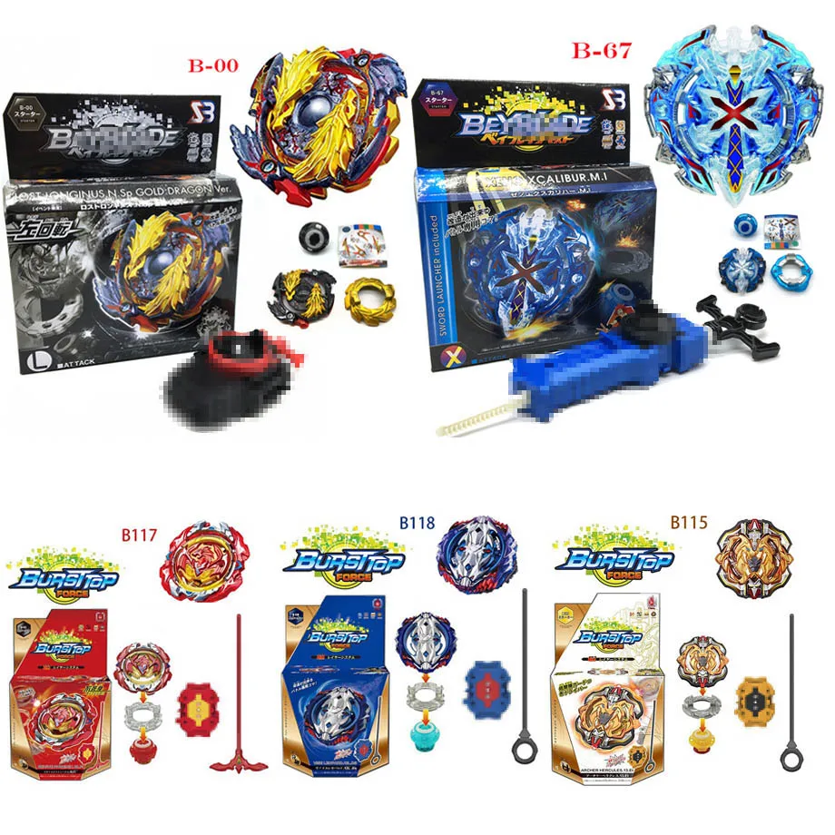 

Beyblade Burst Starter Zeno Excalibur B-00 B-67 B-117 B-118 B-115 With Launcher And Retail Box Gifts For Kids