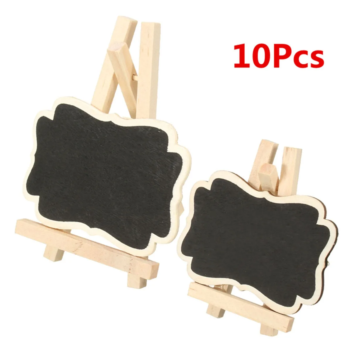 

10pcs Mini Wooden Message Blackboard for Wedding Restaurant Signs Writing Notice Tabletop Chalkboard for Children Kids Toy