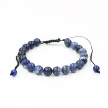 Орна для мужчин ts натуральный шар синий зерна камень Вязание отрегулировать рука строка и женщин браслеты с орнаментами