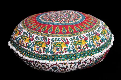 cheap Large Floor Pillows Indian Mandala Round Covers Pouf Ottoman Tapestry pillow case