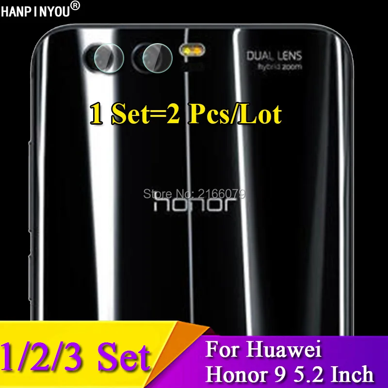 

1/2/3 комплект/лот для Huawei Honor 9 Honor9 5,2 дюйма, объектив задней камеры, защитная крышка, мягкая закаленная стеклянная пленка, защитная пленка