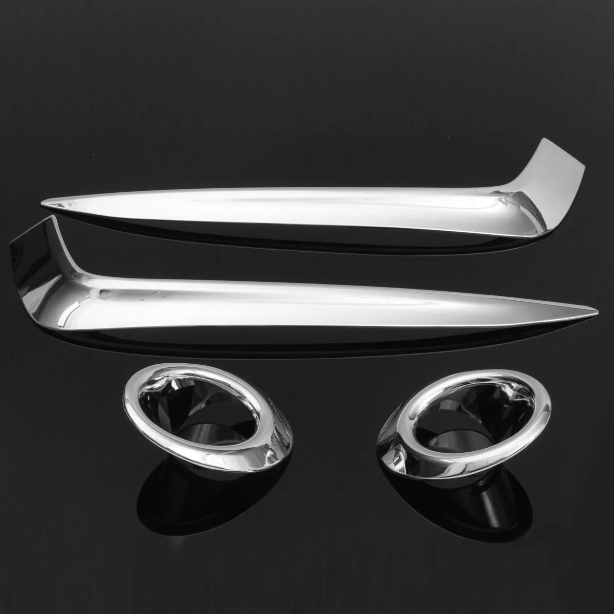 

4Pcs Chrome Car Front Fog Light Lamp Cover Trim For Honda For Civic 10th Gen 2016 2017