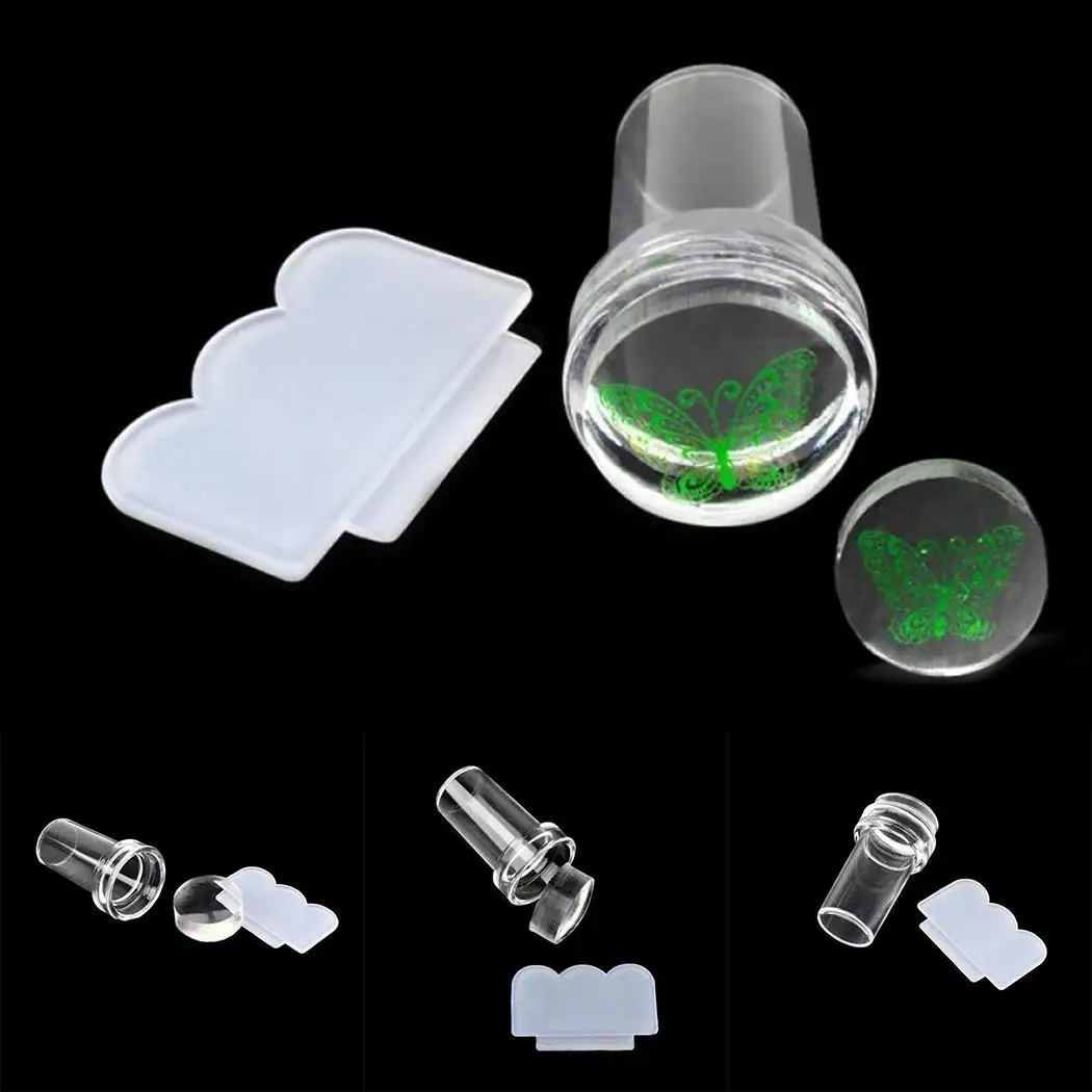 

1PC Clear Nail Art Stamping Stamper Scraper Image Plate Manicure Print Tool Nail Stamp Women Silicone Templates