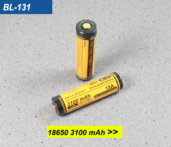 Skilhunt BL 131 18650 3100mAh 15A защищенная батарея|Портативные осветительные приборы| |