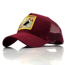 Бейсболки с вышивкой животных, мужские, дышащие, сетчатые, Снэпбэк кепки, унисекс, gorras, Солнцезащитная шапка для женщин, Кепка в стиле хип-хоп