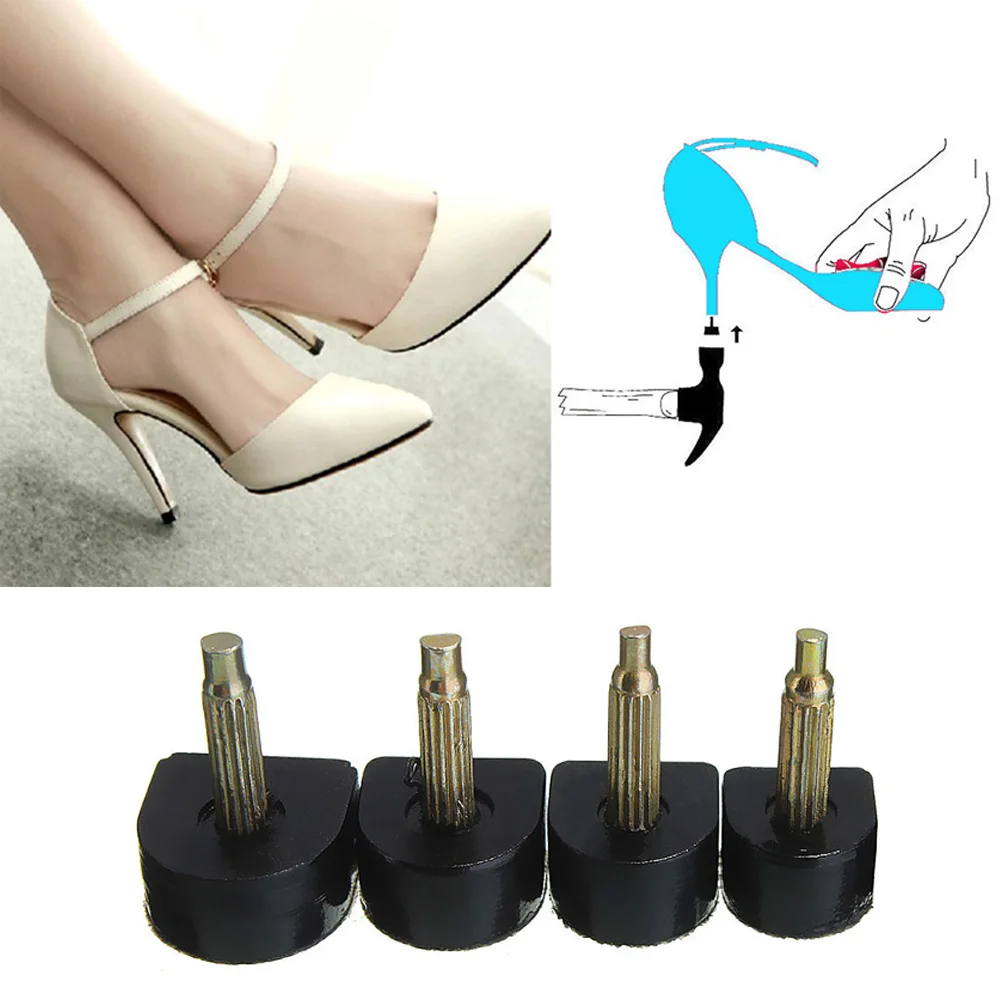 

6 Sizes Spike Women High Heel Shoes Repair Tips Matte black apricot studded studs heel nails wear mute high heels studs