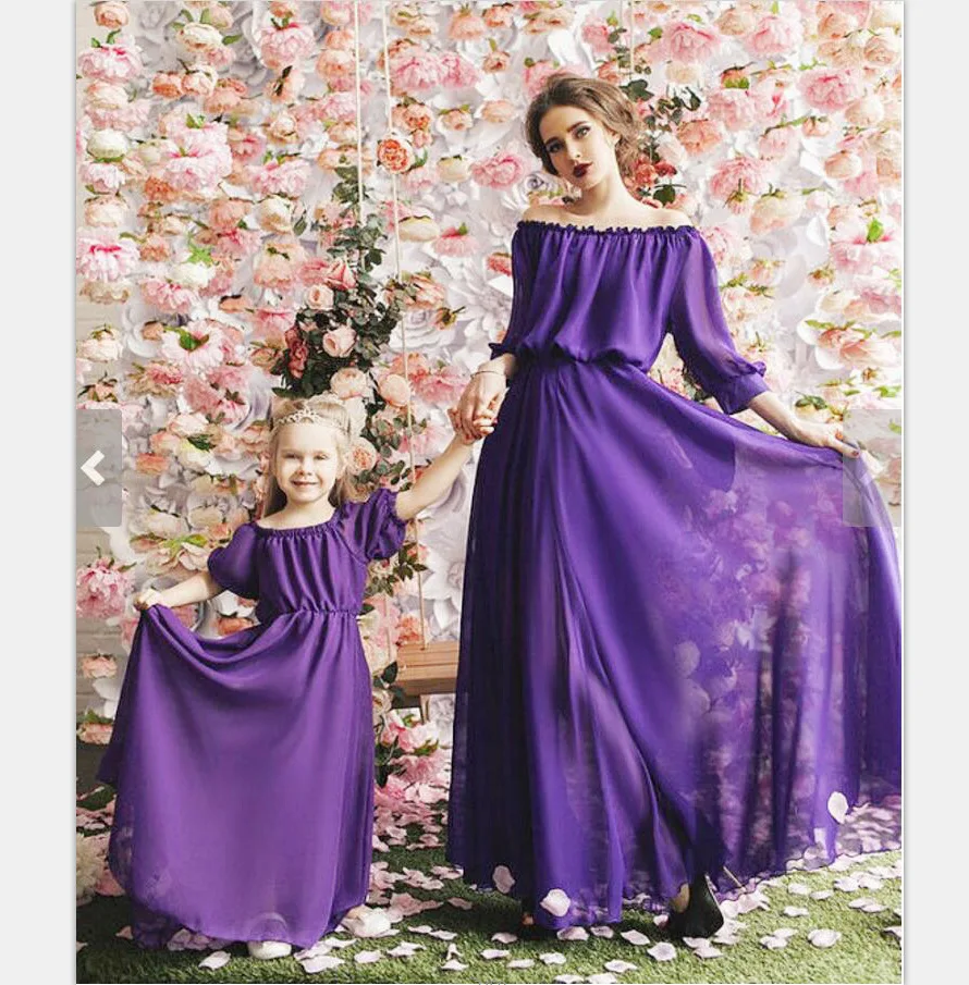 

Mother Daughter Dresses Clothes 2019 Summer Off Shoulder Family Wedding Dress Like Mother And Daughter Dress Princess Party