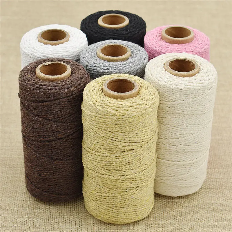 

1 Roll 100 Yard Macrame Rope Cotton Twisted Cord Hand Craft String DIY Supply Macrame String Handmade Tying Thread Cord Rope