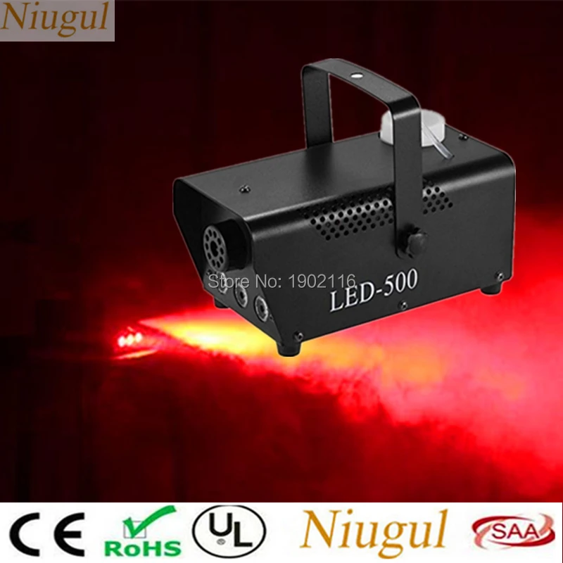 

Wireless Control LED 500W Fog Smoke Machine Remote Red Color Smoke Ejector With Red LED Light DJ Party Stage Light Smoke Thrower