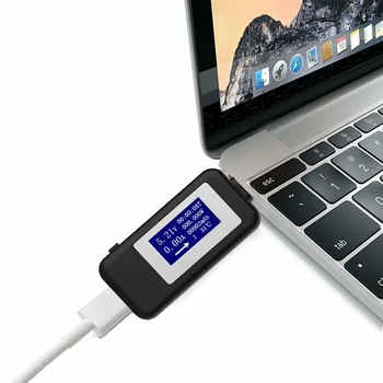 

Multifunctional Type-C Multifunctional Dual USB Voltmeter Tester Monitor Current Voltage Meter Charger Capacity Doctor Portable