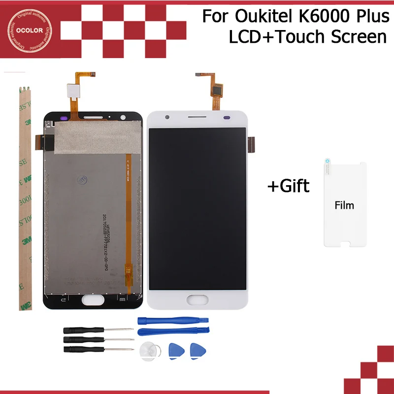 

ocolor For Oukitel K6000 Plus LCD Display and Touch Screen Android 7.0 MTK6750T Octa CoreAssembly Repair Part 5.5" +Tools +Film
