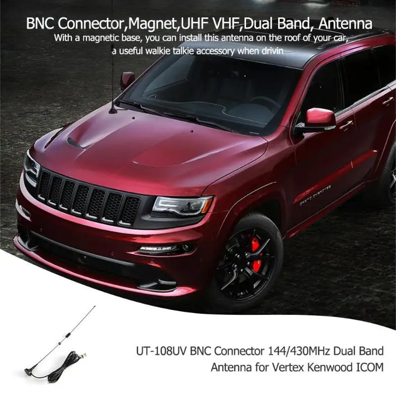 VODOOL UT 108UV BNC разъем 144/430 МГц двухдиапазонная антенна для Vertex Kenwood ICOM IC V8 V80 V82 V85 иди и
