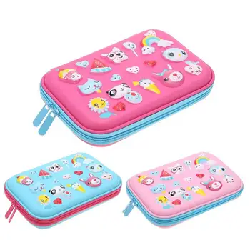 

23 X 16 X 4cm EVA + PU Pencil Case with zipper and double puller Portable Pencial bag stationery bag for students