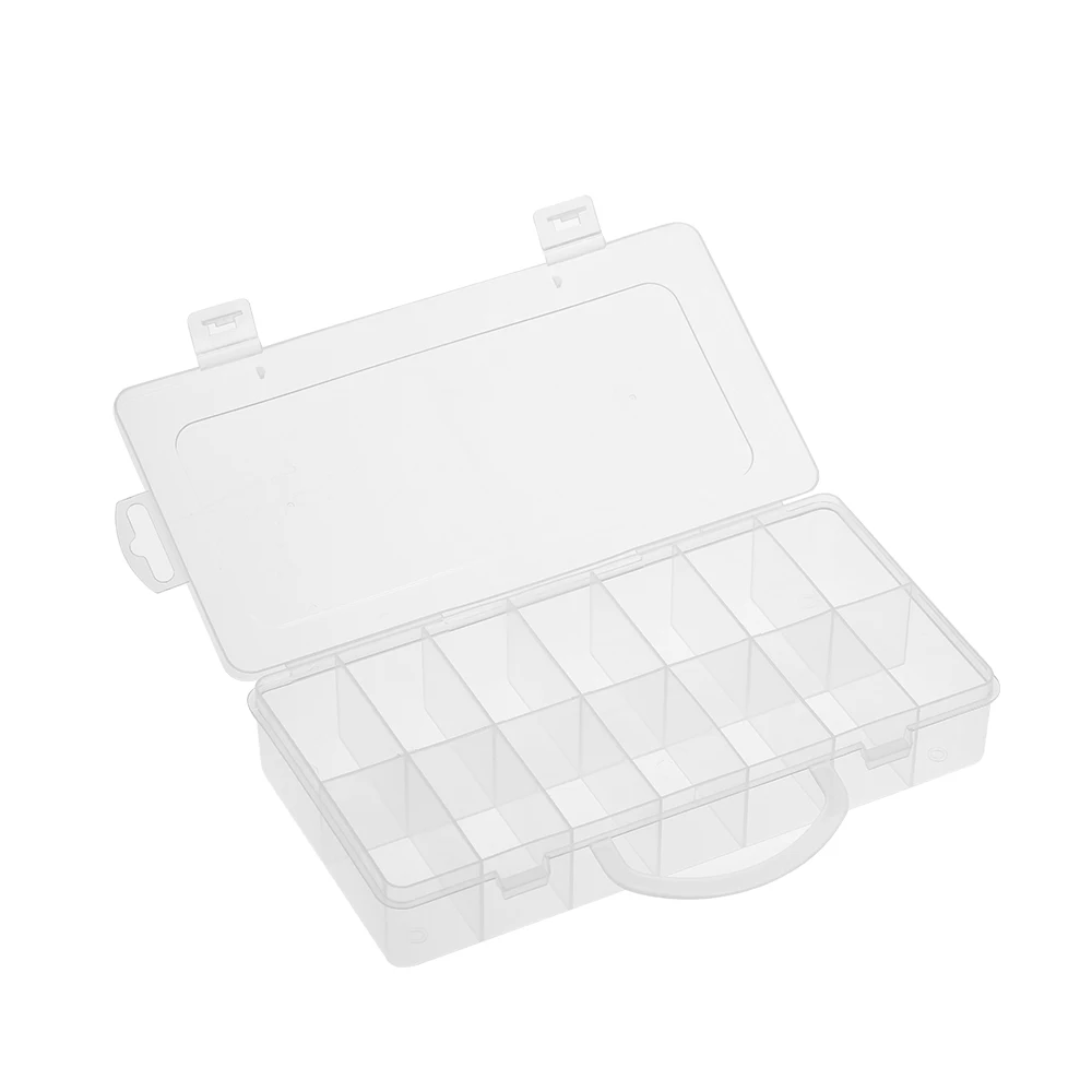

Transparent Plastic 14 Grids Box Tools Baits Jewelry Needle and Thread Storage Organizer for Display Collection For Home Travel