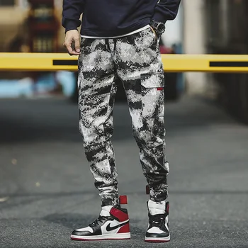 

2019 Spring and summer Pure Cotton Japanese Restore Ancient Ways Camouflage Overalls Male More Pocket Leisure Pants sweatpants