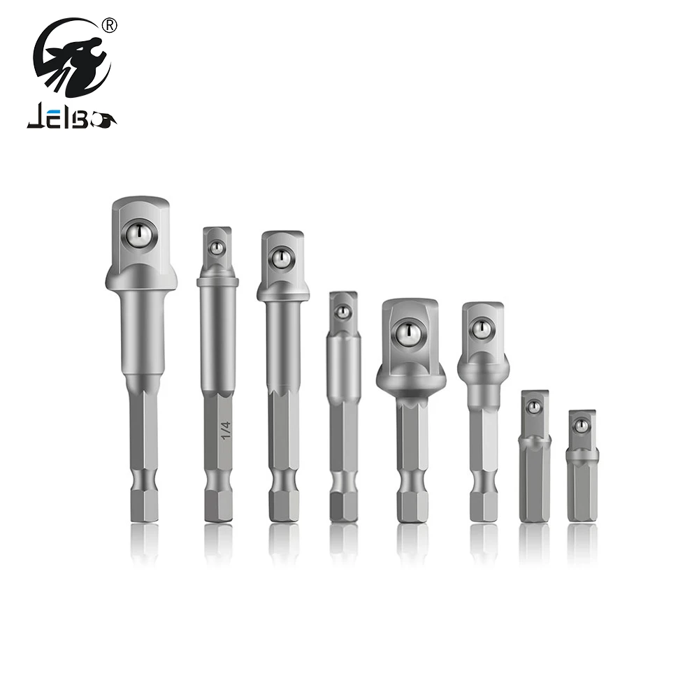 

JelBo Screwdriver Extension Rod Drill Bit Set Socket Adapter Hex Nut Driver Power Shank 1/4 3/8 1/2 Connect Rod Head Wrench Tool