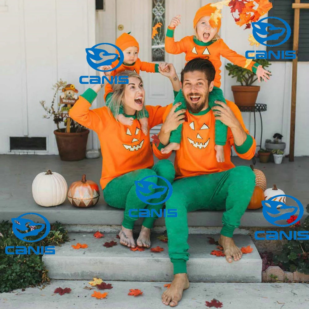 

Family Halloween Pajamas Kids Baby Adult Sleepwear Sleepsuit Nightwear Family Matching Outfits Pumpkin Pajama Set