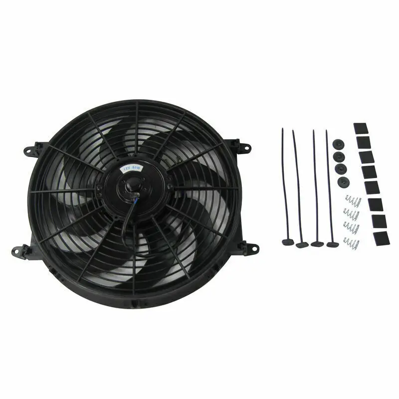 

14" Volt Slim Electric Cooling Radiator Fan 12V Push Pull Mounting Kit For Intercooler New