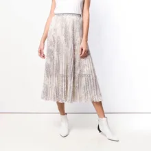 Стильная плиссированная юбка высокого качества с принтом со звездами и эластичной резинкой на талии-новая модная юбка весна-лето