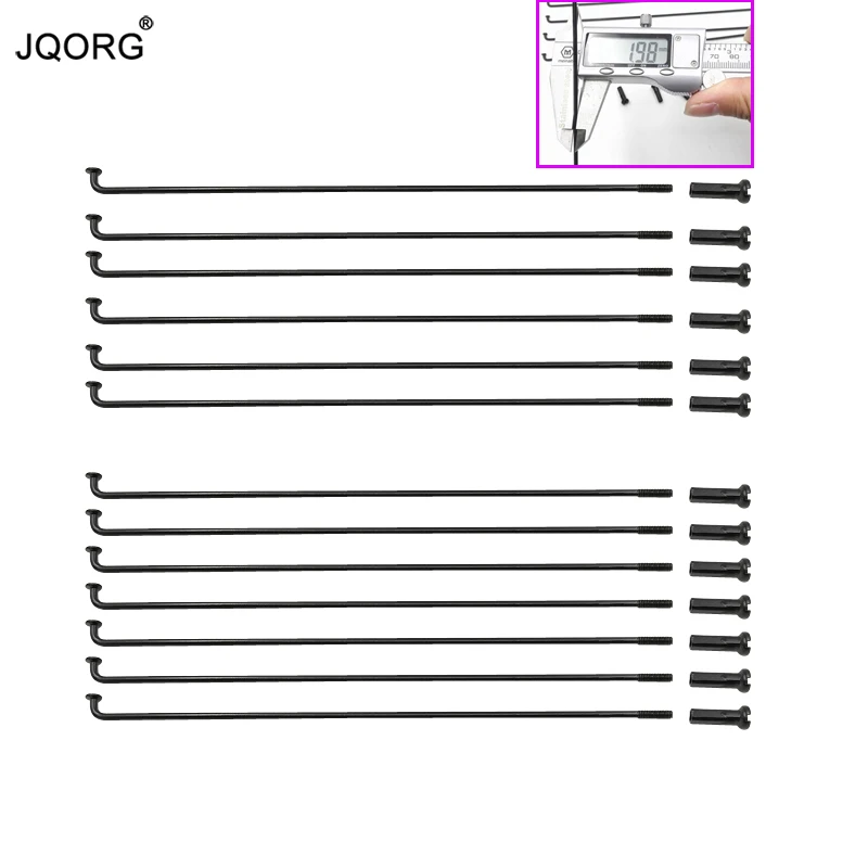 

14G 2.0mm Black Color Spokes Match With Black Color Nipples 45# Steel Material J-bend Mountain Bike Spokes 37 Pieces A Lot