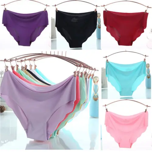 

HIRIGIN Sexy Women Soft Underpants Seamless Lingerie Briefs Hipster Ice Silk Underwear Panties