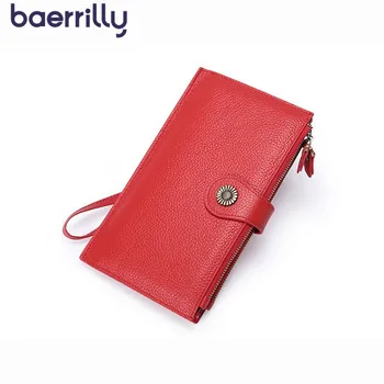 

Genuine Leather Wallet Women Wallets With Phone Case High-capacity Card Holders Money Pocket Long Clutch Bags Coin Purse Zipper