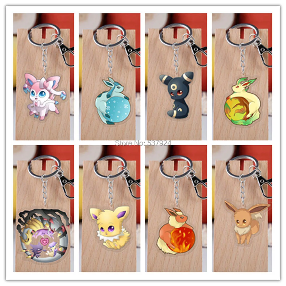 

New 22 Styles Umbreon Espeon Jolteon Vaporeon Flareon Eevee Glaceon Leafeon Sylveon Acrylic Keyring-CPPY