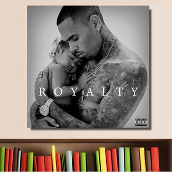 

Chris Brown Royalty Poster 2017 Album Hip Hop Music Cover Art Poster Print on Canvas Home Decor Wall Art No Frame