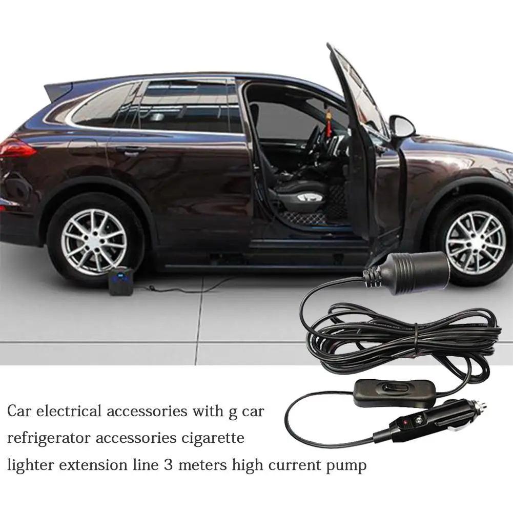 

Car Cigarette Lighter Extension Line Cable Car Electrical Accessories With Switch Car Refrigerator Accessories 3M/9.84FT