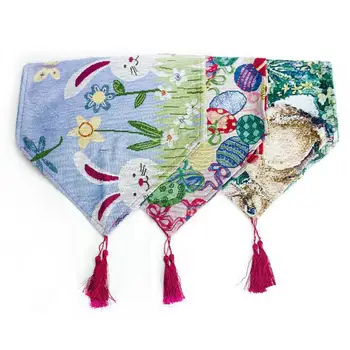 

Easter Printing Table Cloth Easter Rabbit Bunny Style Easter Egg Table Pad Easter Table Decoration