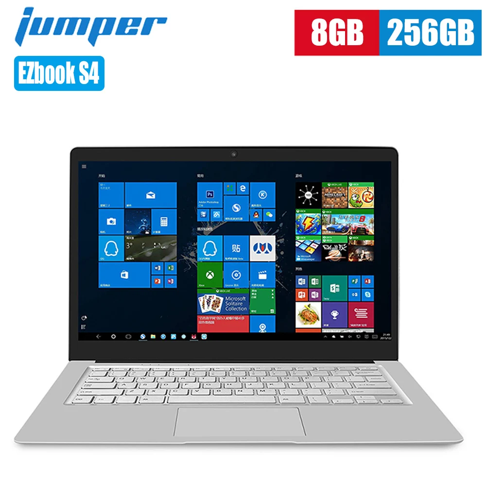 

Jumper EZbook S4 Notebook 14 inch Windows 10 Intel Apollo Lake N4100 Quad Core 1.1GHz 8GB 256GB SSD PC Dual Band Laptops 4600mAh