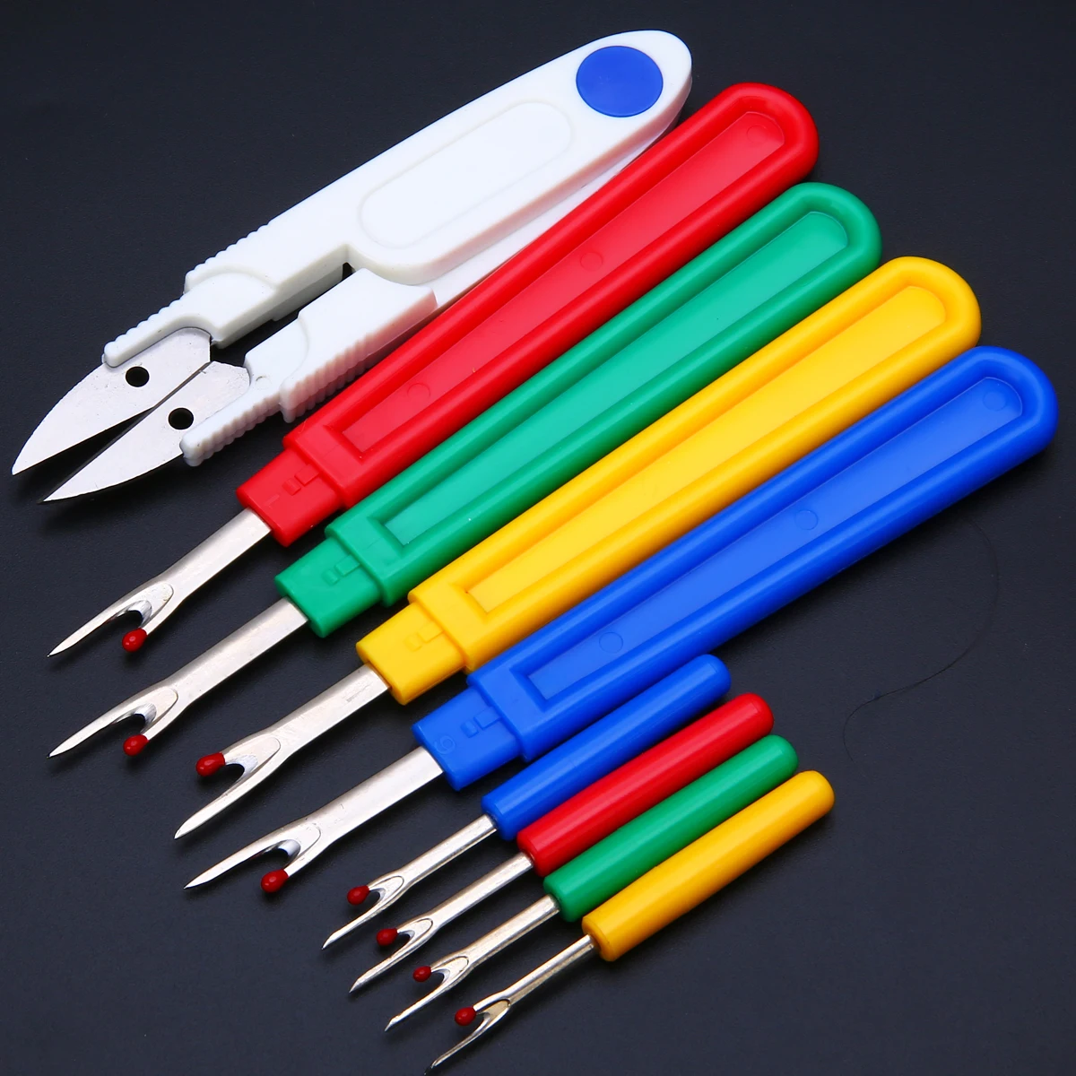 

9pcs Seam Ripper Stitch Unpicker With Plastic Handle Thread Cutter DIY Sewing Remover Combination Cross Embroidery Tools