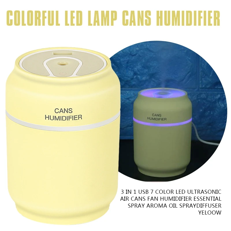 

3 In 1 USB 7 color LED Ultrasonic Air Cans fan Humidifier Essential spray Aroma Oil sprayDiffuser