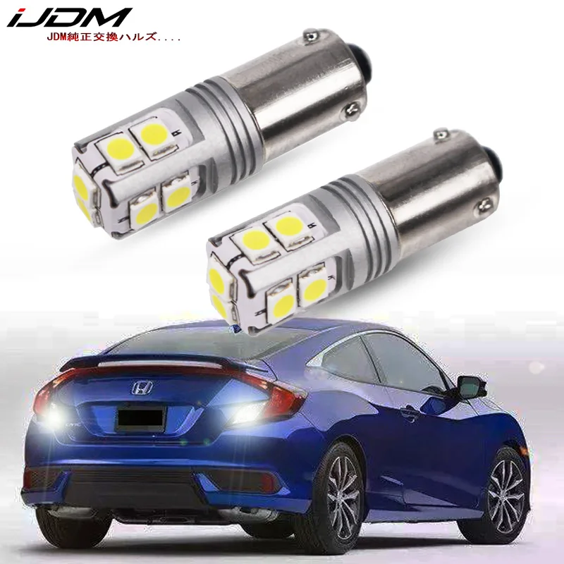 

iJDM Car BAY9S LED Canbus Xenon White 10-SMD 3030 chips H21W LED Bulb For 16-up Honda Civic Coupe ONLY Backup Reverse Lights 12V