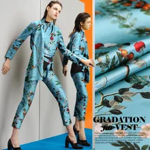 Красивая царство Цифровая печать шелк тутового шелкопряда натуральный стрейч атласная ткань для платья рубашка tissu au метр Яркая Ткань DIY