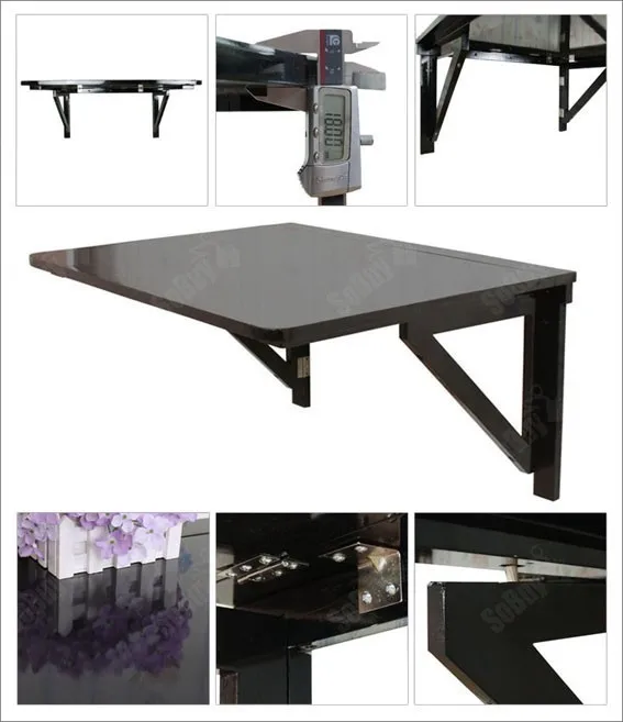 SoBuy FWT05 Solid Wood Wall-mounted Drop-leaf Table, Folding Dining Table Desk