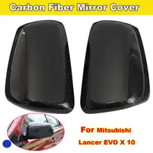 1 пара защитные колпачки для зеркала Премиум подлинного углеродного волокна зеркала боковое крыло крышки Замена для Mitsubishi Lancer EVO X 10