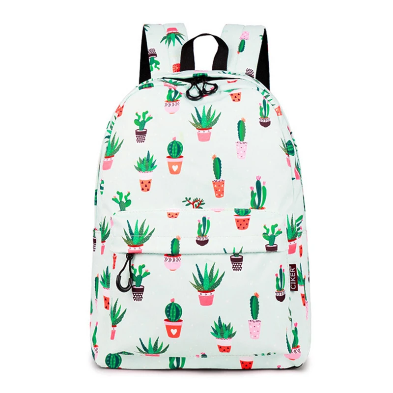 

Women Backpack Laptop Cactus Printing Multifunction Bag Backpacks Student Travel Shoulders Bag Ladies
