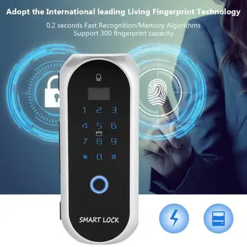

Smart Fingerprint Lock Glass Door Smart Semiconductor Lock Fingerprint Card Password Recognition Door Lock Perforating Free