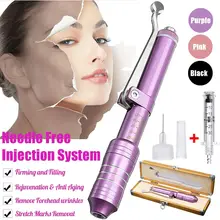 Гиалуроновая шприц-ручка массажный Распылитель ручка комплект высокого давления кислотные пистолеты против морщин водяной шприц иглы инъекции красота